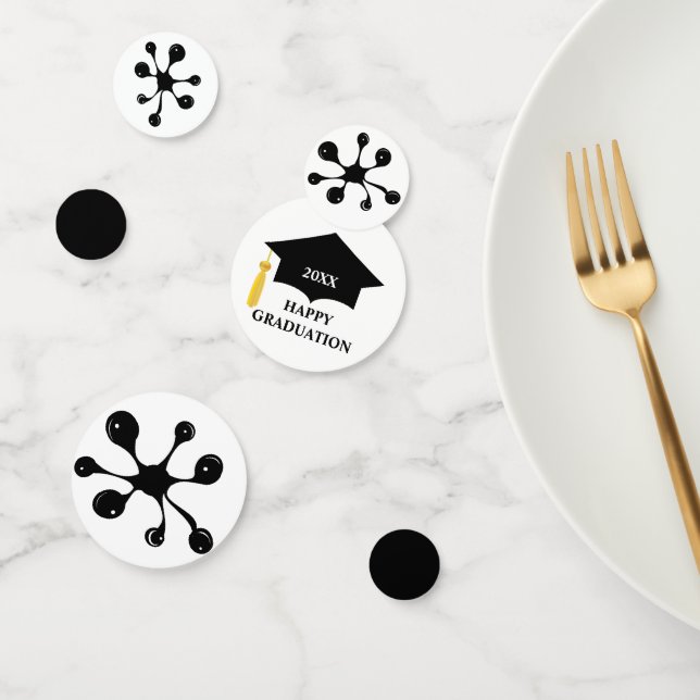 Modern Black Stain Graduation Confetti (Group)