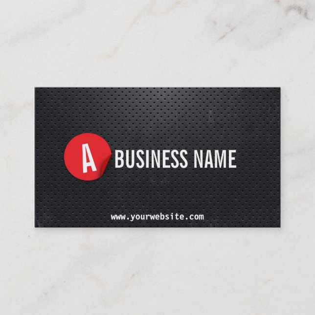 Modern Black Steel Photographer Business Card (Front)
