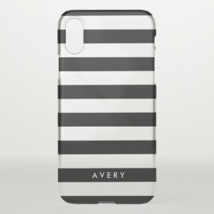 Modern Black Stripe Clear iPhone Case