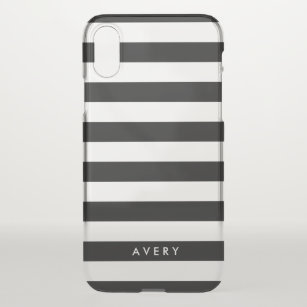 Modern Black Stripe Clear iPhone Case