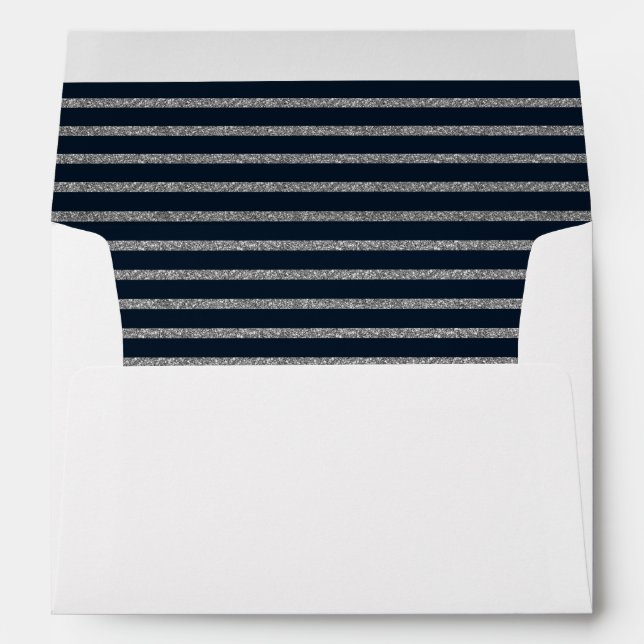 Modern Black Stripe Envelope (Back (Bottom))