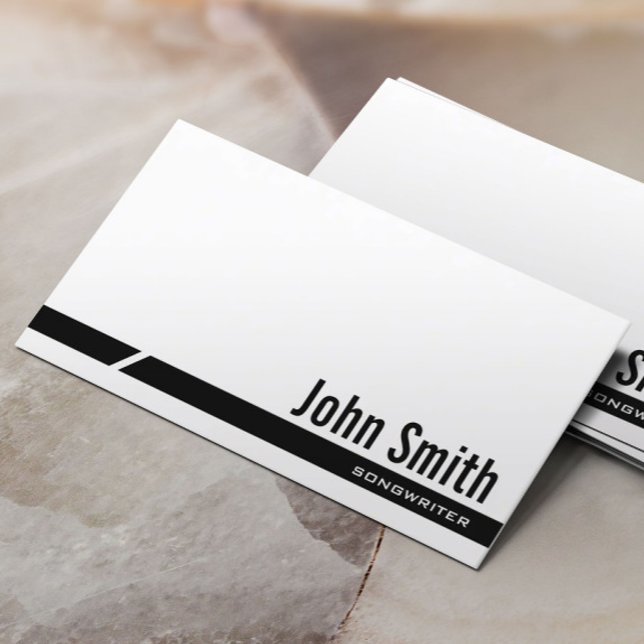 Modern Black Stripe Songwriter Business Card (Creator Uploaded)