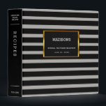 Modern Black stripes gray Bridal Shower Recipe 3 Ring Binder<br><div class="desc">Moden black stripes,  light gray,  Bridal Shower Recipe binder. 
You can easily change the text.</div>