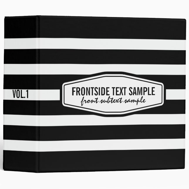 Modern Black Stripes Pattern White Background Binder (Front/Spine)