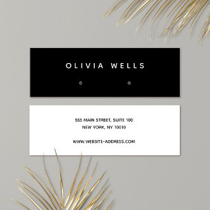 Modern Black Stud Earring Display Mini Business Card