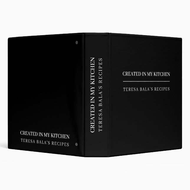 Modern Black Stylish From My Kitchen 3 Ring Binder (Background)
