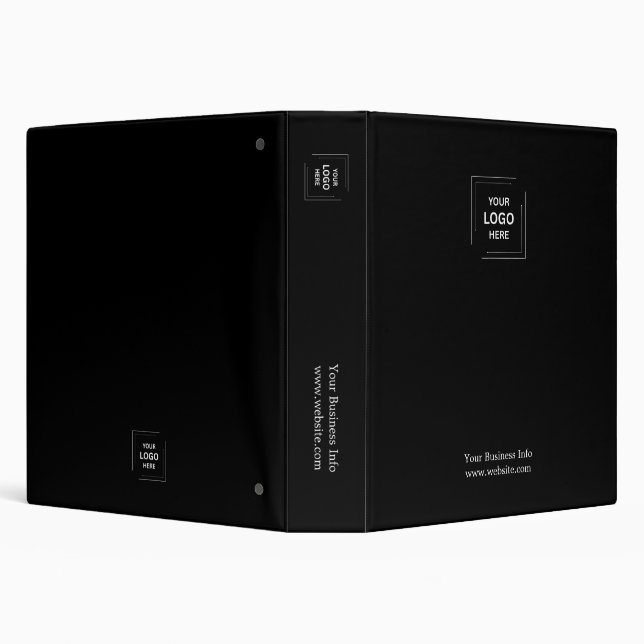 Modern Black Stylish Professional Custom Business  3 Ring Binder (Background)