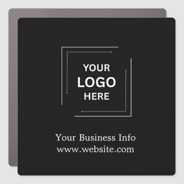 Modern Black Stylish Professional Custom Business  Car Magnet (Front)