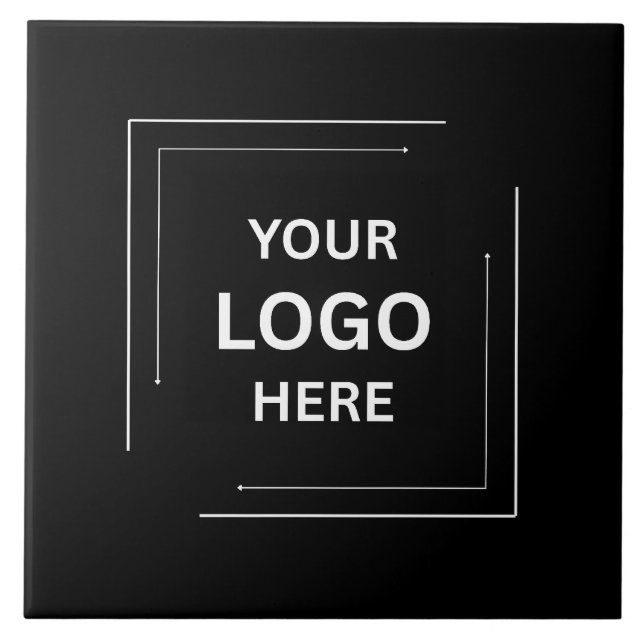 Modern Black Stylish Professional Custom Business  Ceramic Tile (Front)