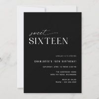 Modern Black Sweet Sixteen | Sleek 16th Birthday