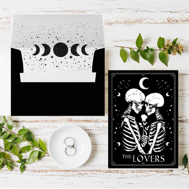 modern Black Tarot Gothic wedding Envelope (Creator Uploaded)