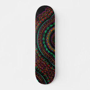 Modern Black Tattoo Ikat Geometric Tribal Pattern Skateboard