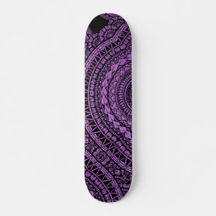 Modern Black Tattoo Ikat Geometric Tribal Pattern Skateboard