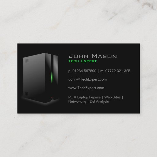 Customizable Modern Black Technology - Business Card