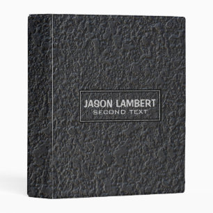 Modern Black Texture Marble Stone Mini Binder