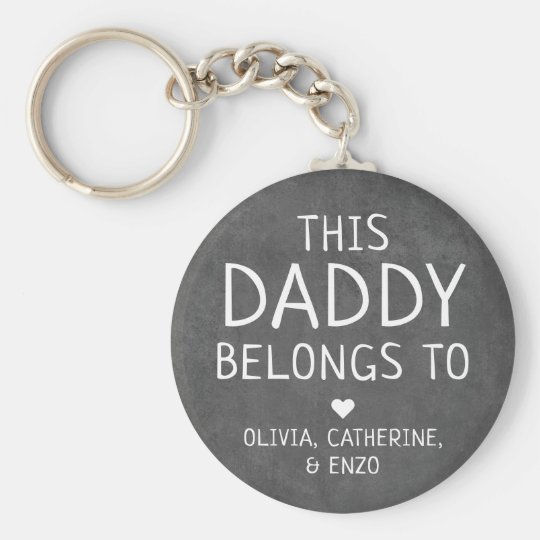 Modern Black This Daddy Belongs To Father's Day Keychain