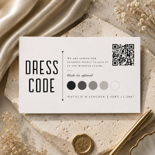 Modern Black Tie Optional Wedding Colors QR Enclosure Card