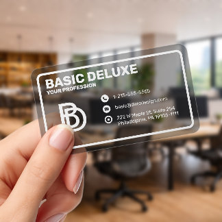 Modern Black Translucent with logo Clear Business Cards