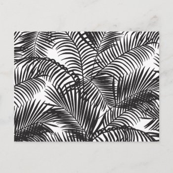 Modern Black Tropical Palm Trees Pattern Postcard by pink_water at Zazzle