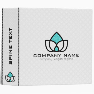 Modern Black & Turquoise-Blue Geometric Logo Binder