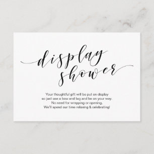 Modern black typeface, Display Shower Enclosure Card