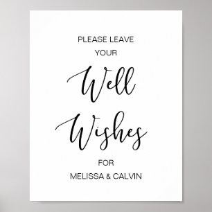 Modern Black Typeface, Wedding Well Wishes Poster