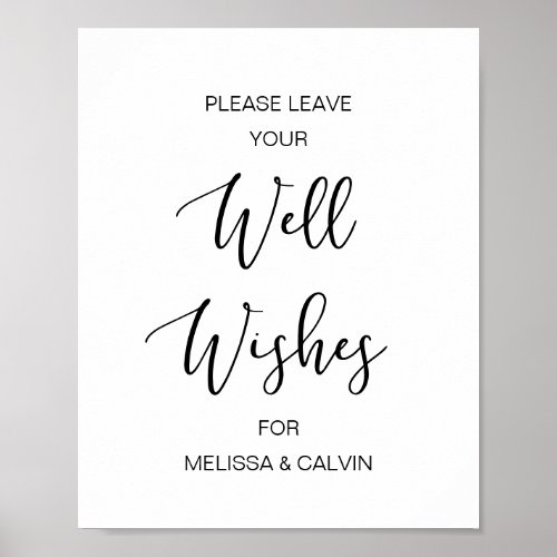 Modern Black Typeface Wedding Well Wishes Poster