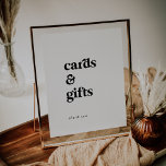 Modern Black Typography Cards and Gifts Sign<br><div class="desc">This modern black typography cards and gifts sign is perfect for a simple wedding or bridal shower. The black and white minimalist design features a retro yet contemporary font with a unique rustic bohemian feel. Perfect for any season. Keep it minimal, as is, or add your own graphics and artwork....</div>