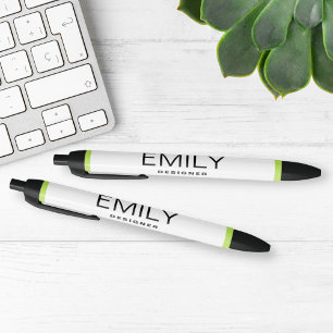Modern Black Typography   Green Border Pen