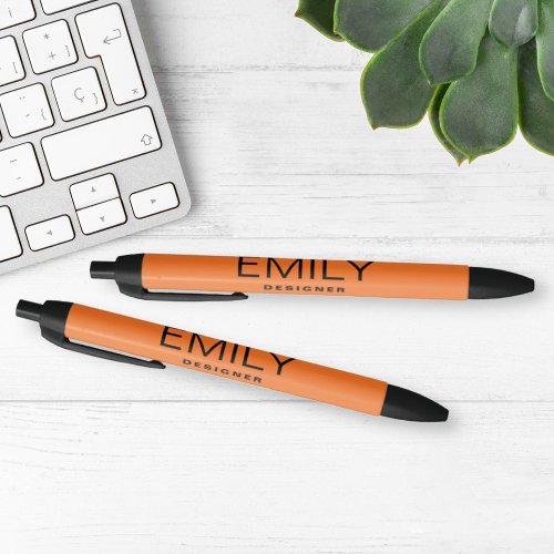 Modern Black Typography  Orange  Black Ink Pen