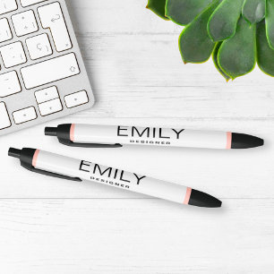 Modern Black Typography   Pink Border Pen