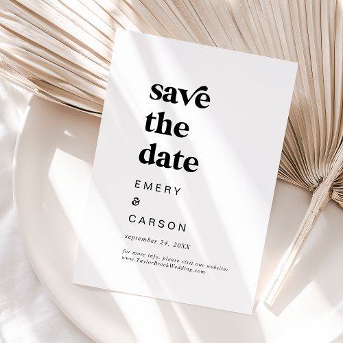 Modern Black Typography Save the Date