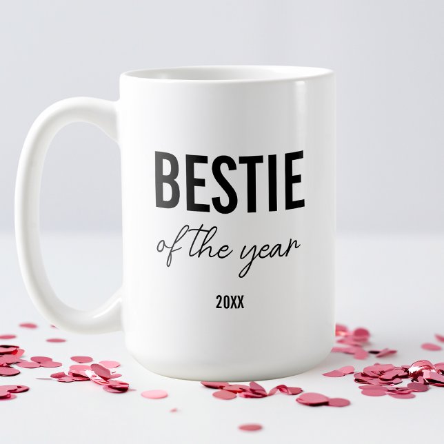 Modern Black Typography Simple Personalized Bestie Coffee Mug (Modern Black Typography Simple Personalized Bestie Coffee Mug)