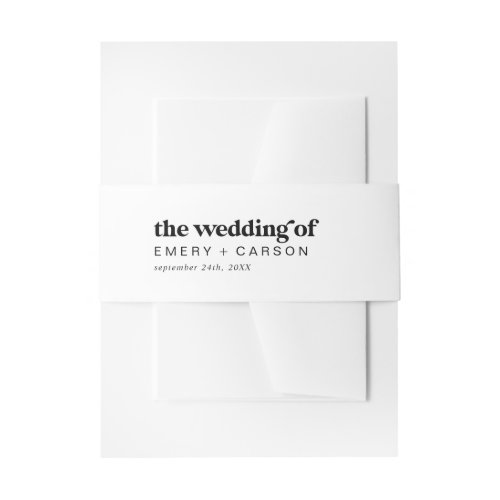 Modern Black Typography The Wedding Of Belly Band