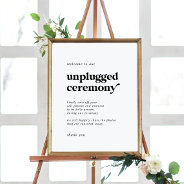 Modern Black Typography Unplugged Ceremony Sign at Zazzle