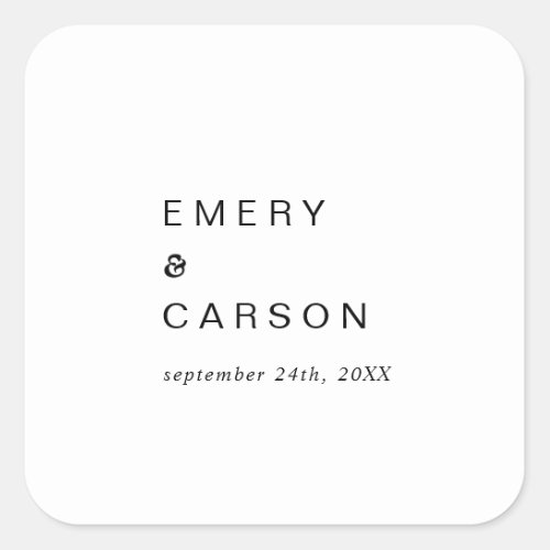 Modern Black Typography Wedding Envelope Seals