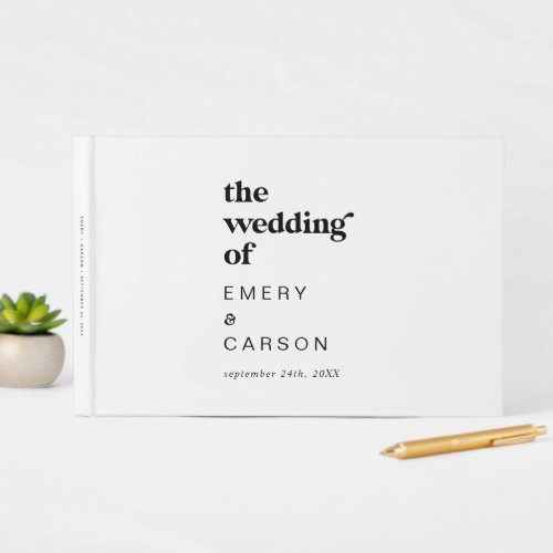 Modern Black Typography Wedding Guest Book