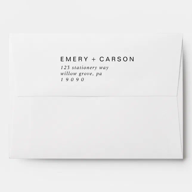 Modern Black Typography Wedding Invitation Envelope | Zazzle