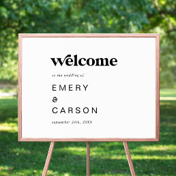 Modern Black Typography Wedding Welcome Poster