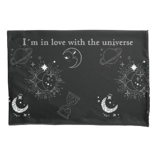 Modern black universe pattern for him pillow case