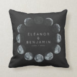 Modern Black Watercolor Moon Phases Wedding Custom Throw Pillow<br><div class="desc">Modern Black Watercolor Moon Phases Celestial Wedding Custom Throw Pillow</div>