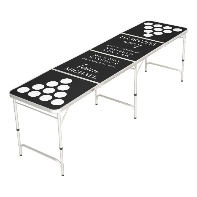 Modern Black Wedding Beer Pong Table Zazzle