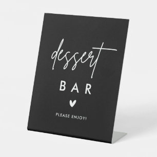 Modern Black Wedding Dessert Bar Party Sign