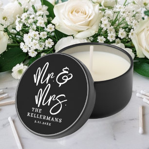Modern Black Wedding Mini Candle Favors