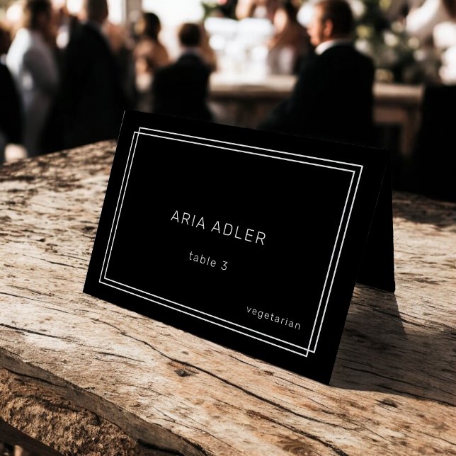 Modern Black Wedding Place Cards / AVERY (Modern Black Wedding Place Cards / AVERY)