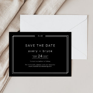 Modern Black Wedding Save the Date / AVERY