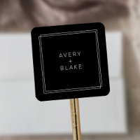 Modern Black Wedding Stickers / AVERY Suite