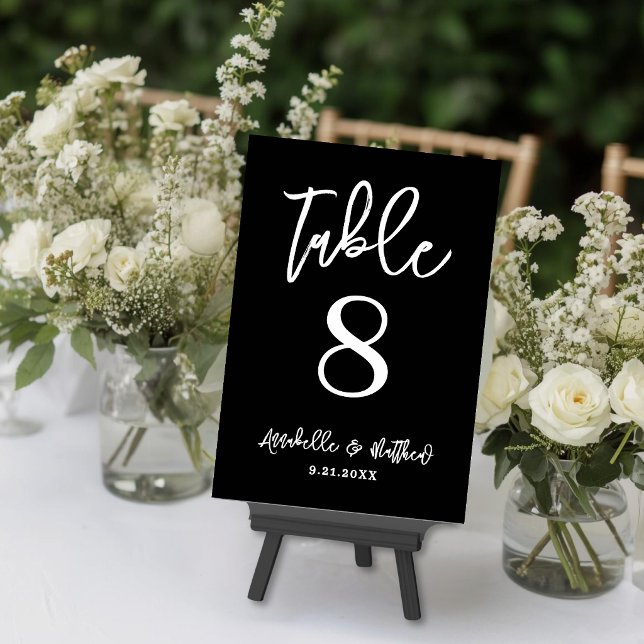 Modern Black Wedding Table Number (Modern Black Wedding Table Number )