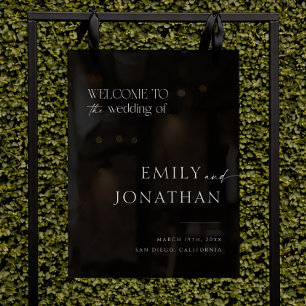 Modern Black Wedding Welcome Acrylic Sign