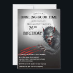 Modern Black Werewolf Any Age Birthday Party Invitation<br><div class="desc">Modern Black Werewolf Any Age Birthday Party Invitation - This invitation features a scary werewolf with a bloody scratch on the page with a full moon on the background. Available as an instant digital download. Perfect for Halloween birthdays or someone who loves dark mythology,  folklore and spooky things.</div>